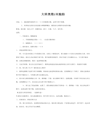 大班数学教案：大班奥数双胞胎