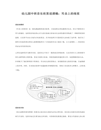 幼儿园中班音乐欣赏说课稿：耳朵上的绿星