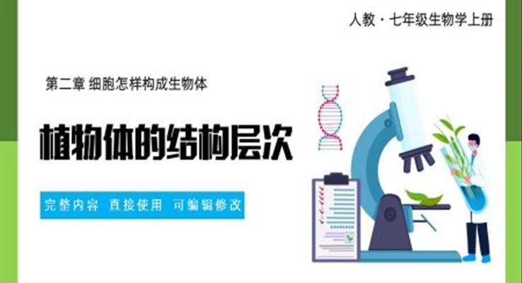 七年级上细胞怎样构成生物植物体的结构层次PPT课件