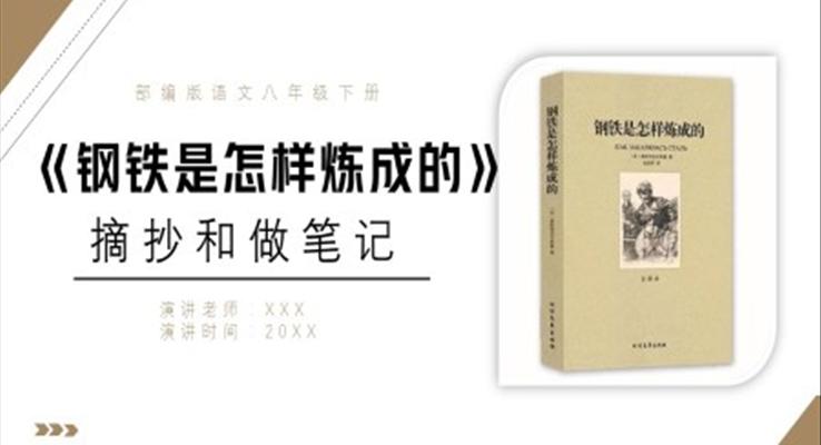 部编版八年级语文下册钢铁是怎样炼成的课件PPT模板