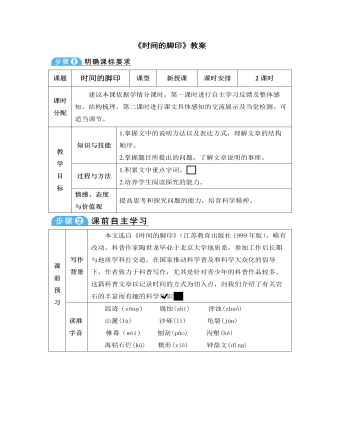 部编版语文八年级下册《时间的脚印》教案