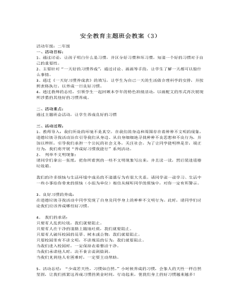 《安全教育》主题班会教案（3）