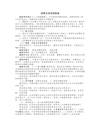 人教版高中政治必修1消费及其类型教案