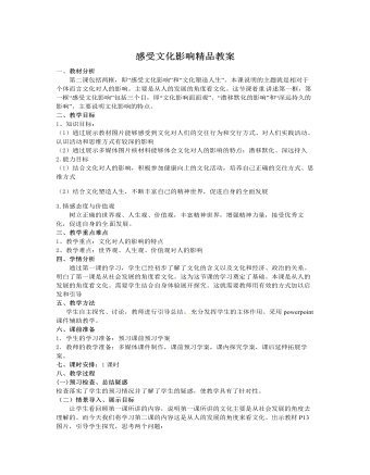 人教版高中政治必修3感受文化影响精品教案