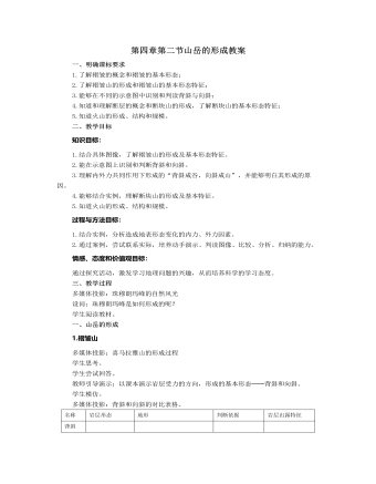 人教版高中地理必修1第四章第二节山岳的形成教案