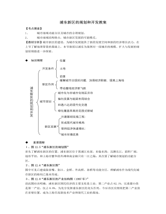 人教版高中地理选修2浦东新区的规划和开发教案