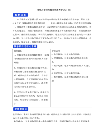 人教A版高中数学必修一对数函数的图像和性质教学设计（1）