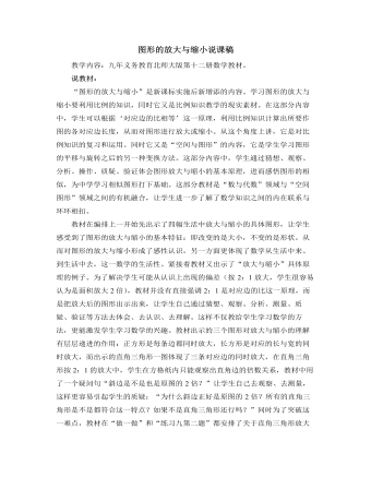 北师大版初中数学九年级上册图形的放大与缩小说课稿